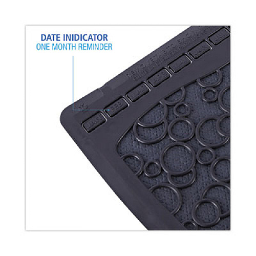 Boardwalk Disposable Urinal Floor Mat 2.0, Shield-Shaped, Black/Gray Slip-Resistant Surface, 17.5" x 20", 6/Carton (UMBB)