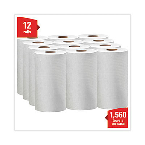 WypAll General Clean X60 Cloths, Small Roll, 9.8 x 13.4, White, 130/Roll, 12 Rolls/Carton (35401)