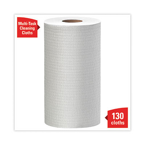 WypAll General Clean X60 Cloths, Small Roll, 9.8 x 13.4, White, 130/Roll, 12 Rolls/Carton (35401)