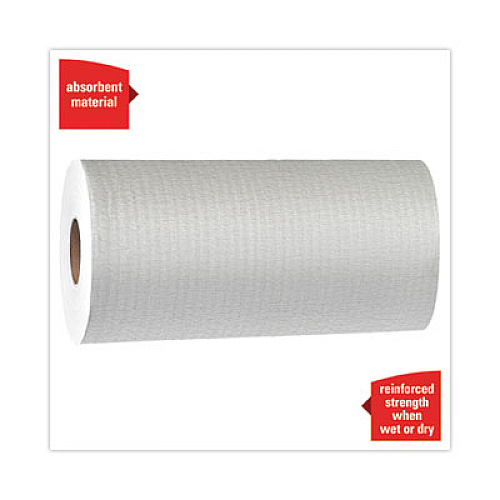 WypAll General Clean X60 Cloths, Small Roll, 9.8 x 13.4, White, 130/Roll, 12 Rolls/Carton (35401)