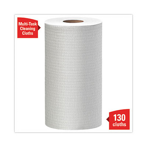WypAll General Clean X60 Cloths, Small Roll, 13.5 x 19.6, White, 130/Roll, 6 Rolls/Carton (35421)