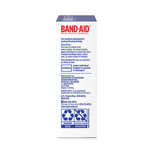 BAND-AID Flexible Fabric Adhesive Tough Strip Bandages, 1 x 3.25, 20/Box (4408)