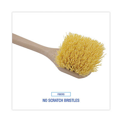 Boardwalk Utility Brush, Cream Polypropylene Bristles, 5.5" Brush, 14.5" Tan Plastic Handle (4320)