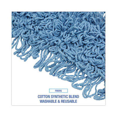Boardwalk Dust Mop Head, Cotton/Synthetic Blend, 36 x 5, Looped-End, Blue (1136)
