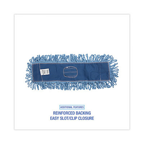 Boardwalk Dust Mop Head, Looped-End, Cotton/Synthetic Fibers, 24 x 5, Blue (1124)