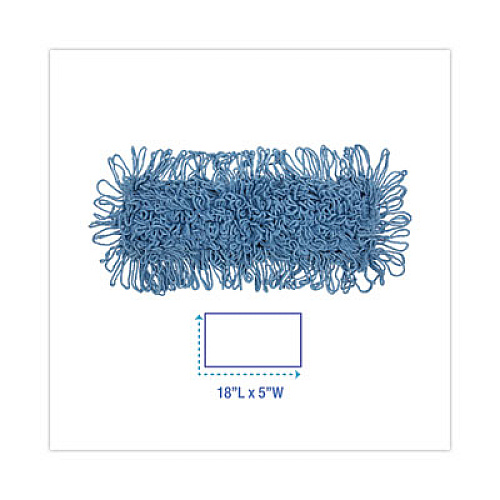 Boardwalk Dust Mop Head, Looped-End, Cotton/Synthetic Fibers, 18 x 5, Blue (1118)