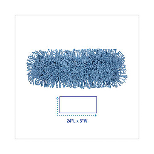 Boardwalk Dust Mop Head, Looped-End, Cotton/Synthetic Fibers, 24 x 5, Blue (1124)