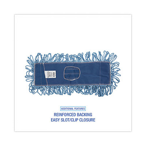 Boardwalk Dust Mop Head, Looped-End, Cotton/Synthetic Fibers, 18 x 5, Blue (1118)