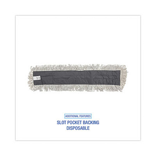 Boardwalk Disposable Dust Mop Head w/Sewn Center Fringe, Cotton/Synthetic, 36 x 5, White (1636)