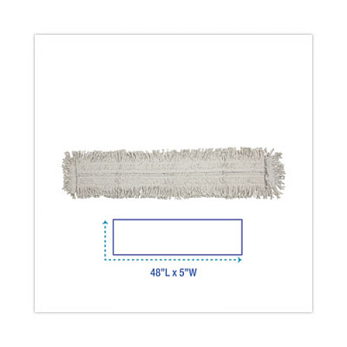 Boardwalk Disposable Dust Mop Head, Cotton/Synthetic Fibers, 48 x 5, White (1648)