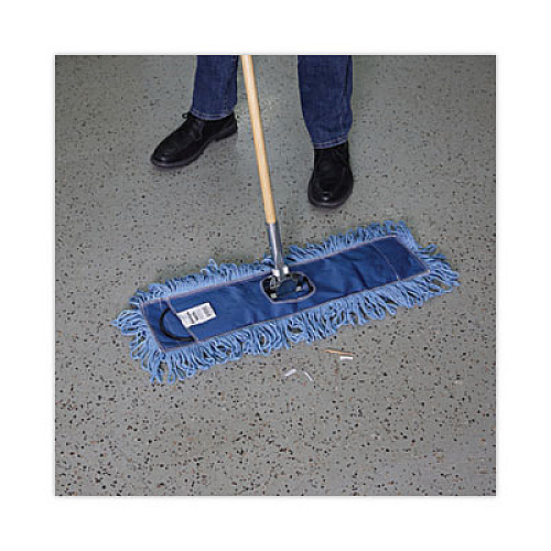 Boardwalk Dust Mop Head, Looped-End, Cotton/Synthetic Fibers, 18 x 5, Blue (1118)
