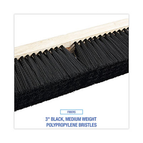 Boardwalk Floor Brush Head, 3" Black Medium Weight Polypropylene Bristles, 18" Brush (20618)