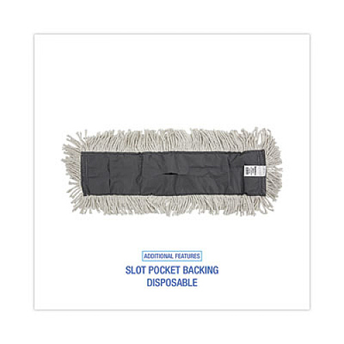 Boardwalk Disposable Cut End Dust Mop Head, Cotton/Synthetic, 24 x 5, White (1624)