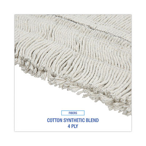 Boardwalk Disposable Cut End Dust Mop Head, Cotton/Synthetic, 24 x 5, White (1624)