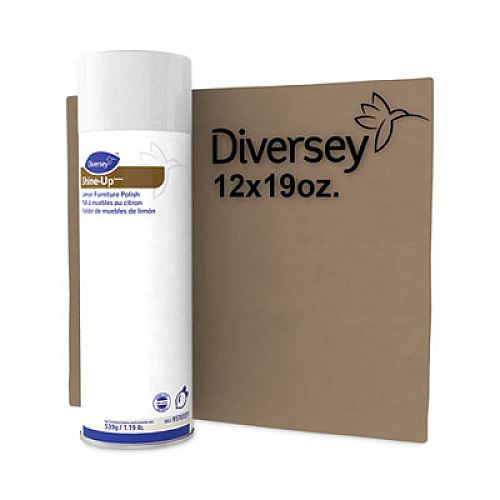 Diversey Shine-Up Furniture Cleaner, Lemon Scent, 13.8 oz Aerosol Spray, 12/Carton (95765571)