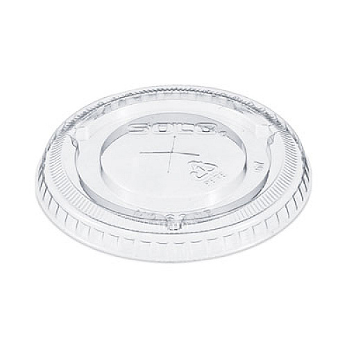 SOLO Straw-Slot Cold Cup Lids, Fits 10 oz Cold Cups, Plastic, Clear, 100/Pack, 25 Packs/Carton (600TS)