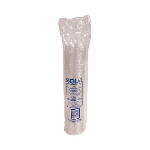 SOLO Straw-Slot Cold Cup Lids, Fits 10 oz Cold Cups, Plastic, Clear, 100/Pack, 25 Packs/Carton (600TS)