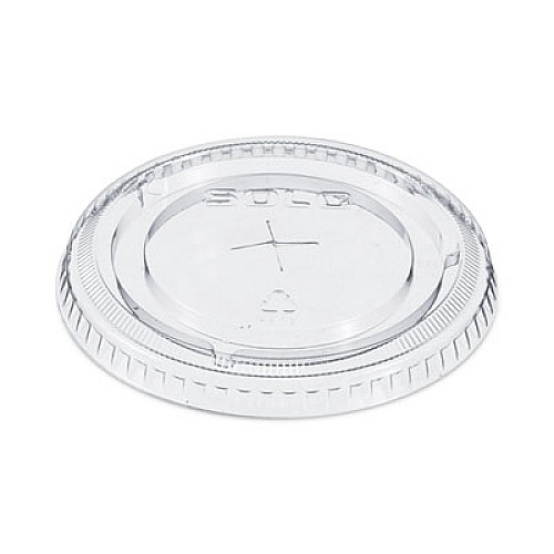 SOLO Straw-Slot Cold Cup Lids, Fits 9 oz to 20 oz Cold Cups, Plastic, Clear, 100/Pack (662TSPK)