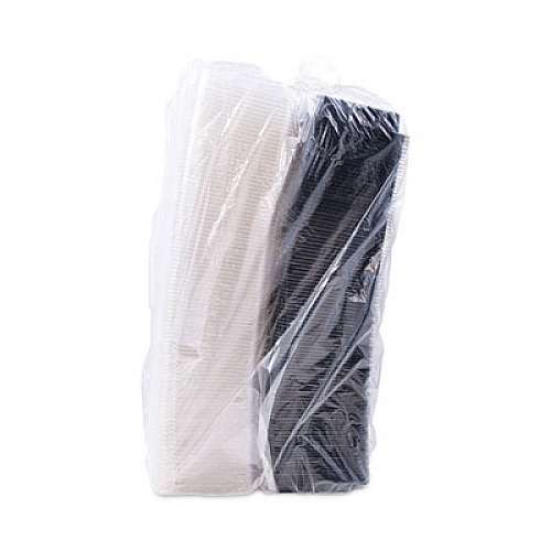 SOLO Creative Carryouts Hinged Plastic Hot Deli Boxes, 24 oz, 7.87 x 5.4 x 2.1, Black/Clear, 200/Carton (846612PS94)