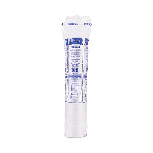 SOLO Straw-Slot Cold Cup Lids, Fits 9 oz to 20 oz Cold Cups, Plastic, Clear, 100/Pack (662TSPK)