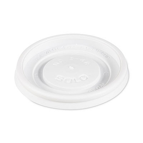 SOLO Polystyrene Vented Hot Cup Lids, Fits 4 oz Hot Cups, Plastic, White, 100/Pack, 10 Packs/Carton (VL34R0007)