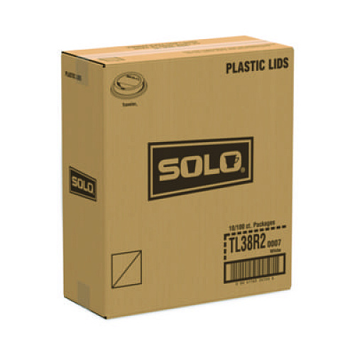 SOLO Traveler Dome Hot Cup Lid, Fits 8 oz Hot Cups, Plastic, White, 100/Pack, 10 Packs/Carton (TL38R2)