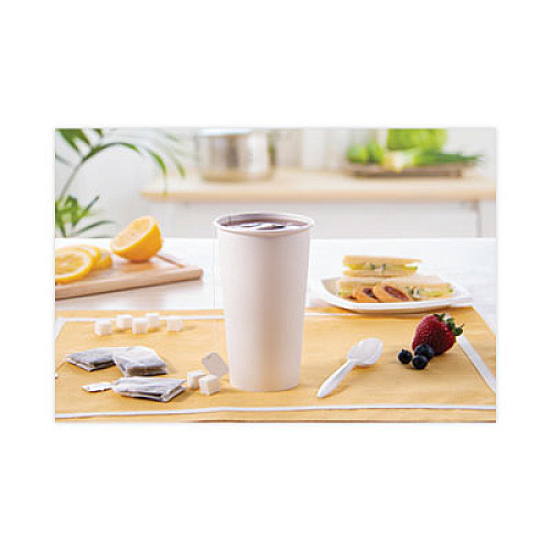 SOLO Single-Sided Poly Paper Hot Cups, 20 oz, White, 600/Carton (420W)