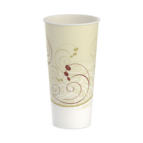 SOLO Symphony Treated-Paper Cold Cups, 22 oz, White/Beige/Red, 50/Bag, 20 Bags/Carton (RS22NSYM)