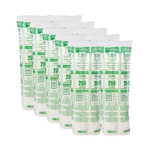 Dart Polystyrene Portion Cups, 5.5 oz, Plastic, Translucent, 250/Bag, 10 Bags/Carton (P550N)