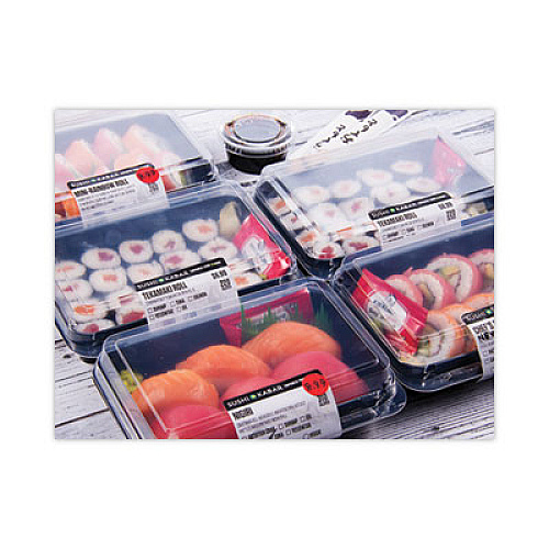 SOLO Creative Carryouts Hinged Plastic Hot Deli Boxes, Medium Snack Box, 18 oz, 6.22 x 5.9 x 2.1, Black/Clear, 200/Carton (851611PS94)