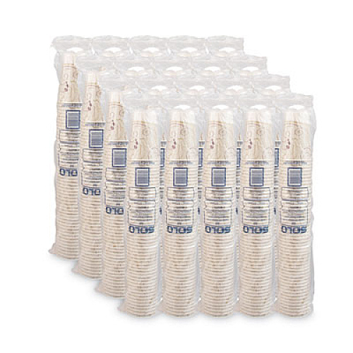 SOLO Symphony Treated-Paper Cold Cups, 16 oz, White/Beige/Red, 50/Bag, 20 Bags/Carton (RW16SYM)