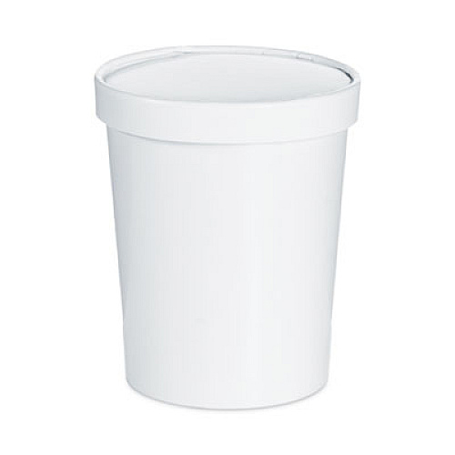 SOLO Flexstyle Double Poly Food Combo Packs, 32 oz, White, Paper, 25 Cups and 25 Lids/Pack, 10 Packs/Carton (KHB32A)