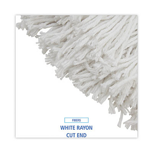 Boardwalk Premium Cut-End Wet Mop Heads, Rayon, 16 oz, White, 12/Carton (216RCT)