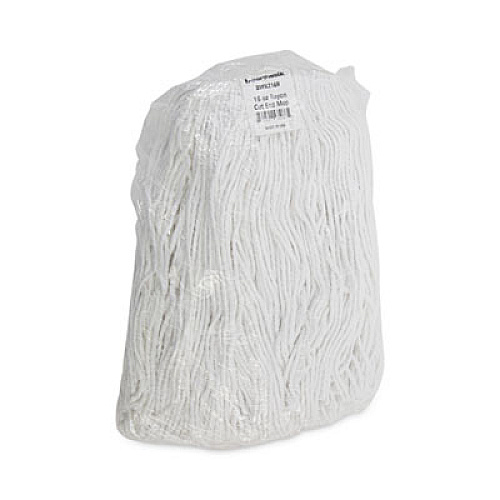 Boardwalk Premium Cut-End Wet Mop Heads, Rayon, 16 oz, White, 12/Carton (216RCT)
