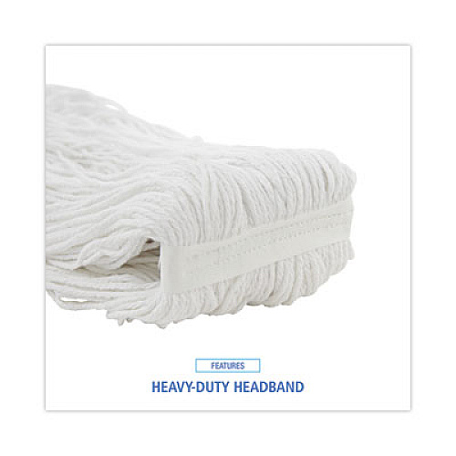 Boardwalk Premium Cut-End Wet Mop Heads, Rayon, 20 oz, White, 12/Carton (220RCT)