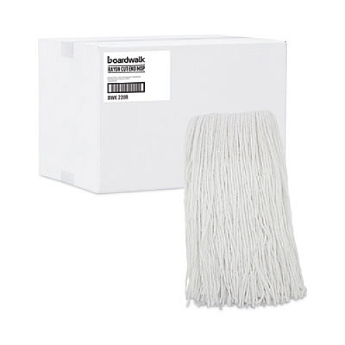 Boardwalk Premium Cut-End Wet Mop Heads, Rayon, 20 oz, White, 12/Carton (220RCT)