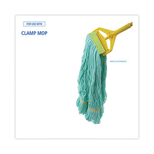 Boardwalk EcoMop Looped-End Mop Head, Recycled Fibers, Medium Size, Green, 12/Carton (1200MCT)