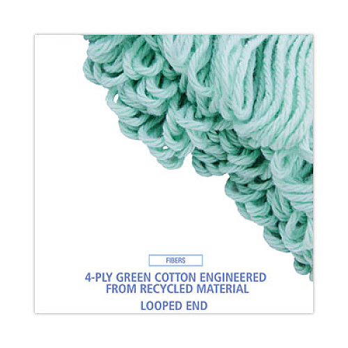 Boardwalk EcoMop Looped-End Mop Head, Recycled Fibers, Extra Large Size, Green (1200XL)