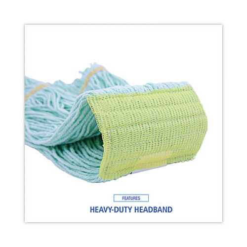 Boardwalk EcoMop Looped-End Mop Head, Recycled Fibers, Extra Large Size, Green, 12/Carton (1200XLCT)