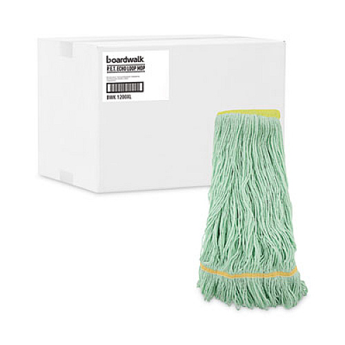 Boardwalk EcoMop Looped-End Mop Head, Recycled Fibers, Extra Large Size, Green, 12/Carton (1200XLCT)