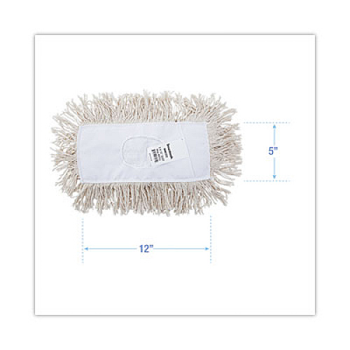 Boardwalk Industrial Dust Mop Head, Cotton, 12 x 5, White (1312)