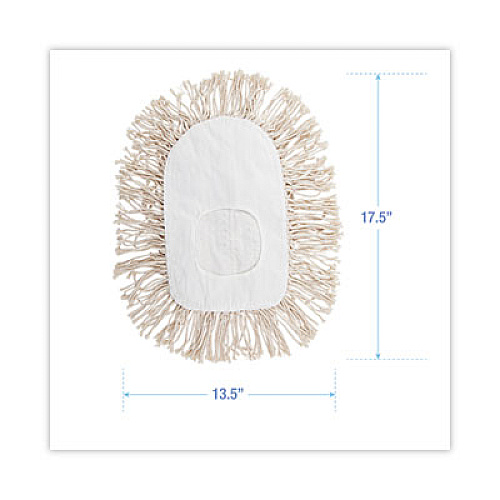 Boardwalk Wedge Dust Mop Head, Cotton, 17.5 x 13.5, White (1491)