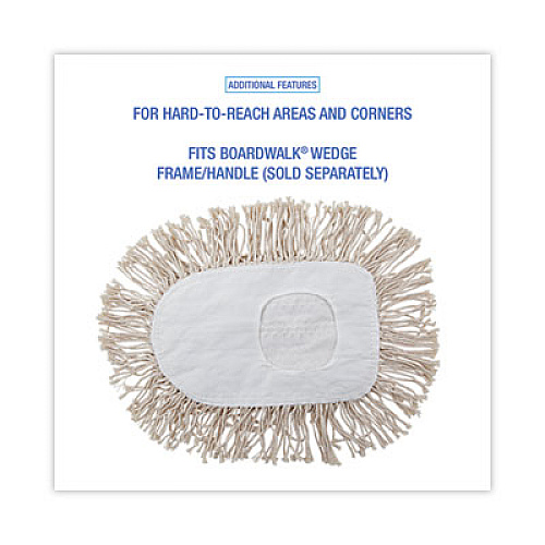Boardwalk Wedge Dust Mop Head, Cotton, 17.5 x 13.5, White (1491)