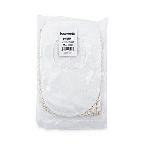 Boardwalk Wedge Dust Mop Head, Cotton, 17.5 x 13.5, White (1491)