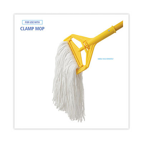 Boardwalk Mop Head, Value Standard Head, Rayon Fiber, Cut-End, #16, White, 12/Carton (2016R)