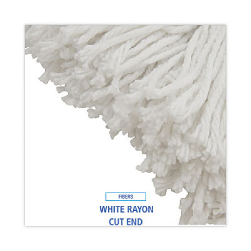 Boardwalk Mop Head, Value Standard Head, Rayon Fiber, Cut-End, #16, White, 12/Carton (2016R)