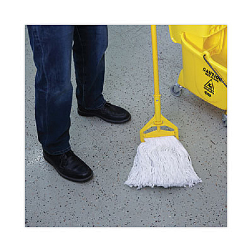 Boardwalk Mop Head, Value Standard Head, Rayon Fiber, Cut-End, #16, White, 12/Carton (2016R)