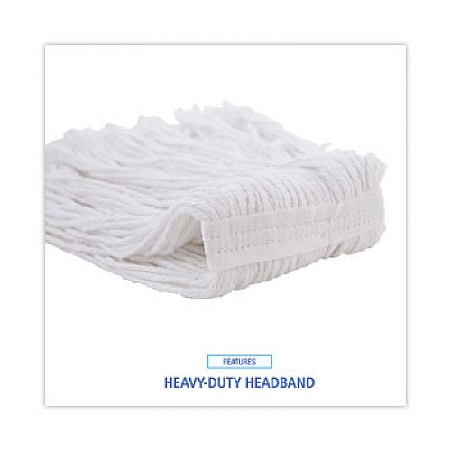 Boardwalk Mop Head, Value Standard Head, Rayon Fiber, Cut-End, #16, White, 12/Carton (2016R)