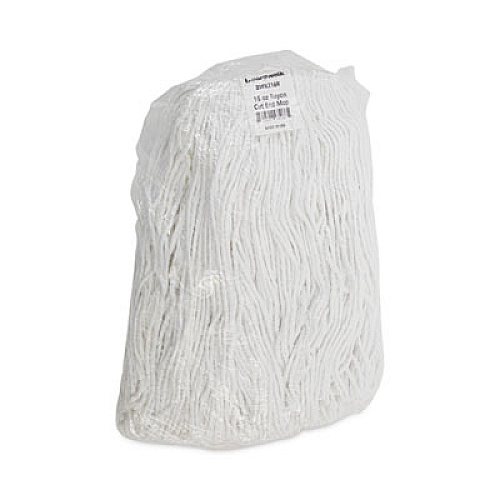 Boardwalk Mop Head, Value Standard Head, Rayon Fiber, Cut-End, #16, White, 12/Carton (2016R)