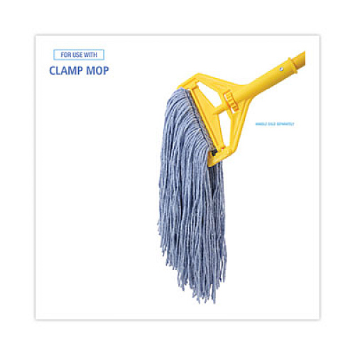 Boardwalk Mop Head, Standard Head, Cotton/Synthetic Fiber, Cut-End, #24, Blue, 12/Carton (2024B)